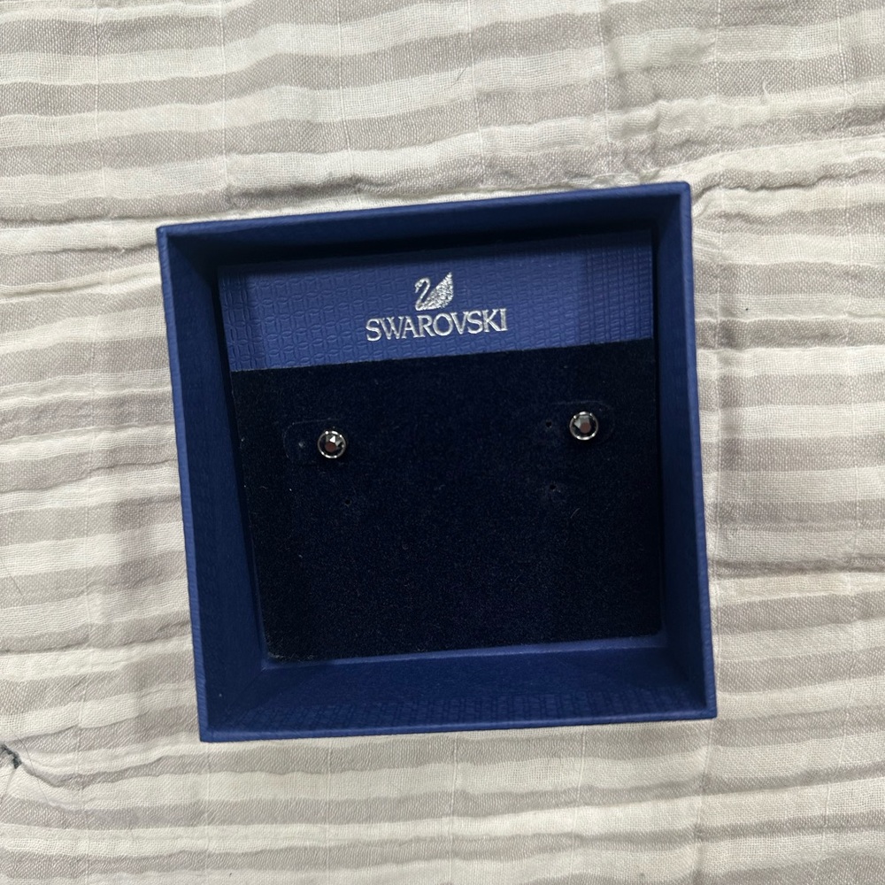 Swarovski Crystal Stud Earrings in Blue Box